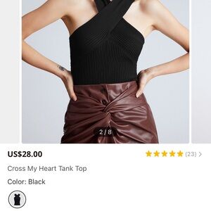 BRAND NEW WITH TAGS Commense Black Asymmetrical Cut Out Tank Top